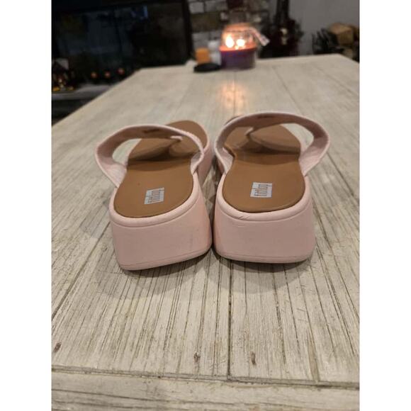 FitFlop Women's Pink Raffia Thong Sandals Size 7 with Microwobbleboard Tech - Picture 4 of 8